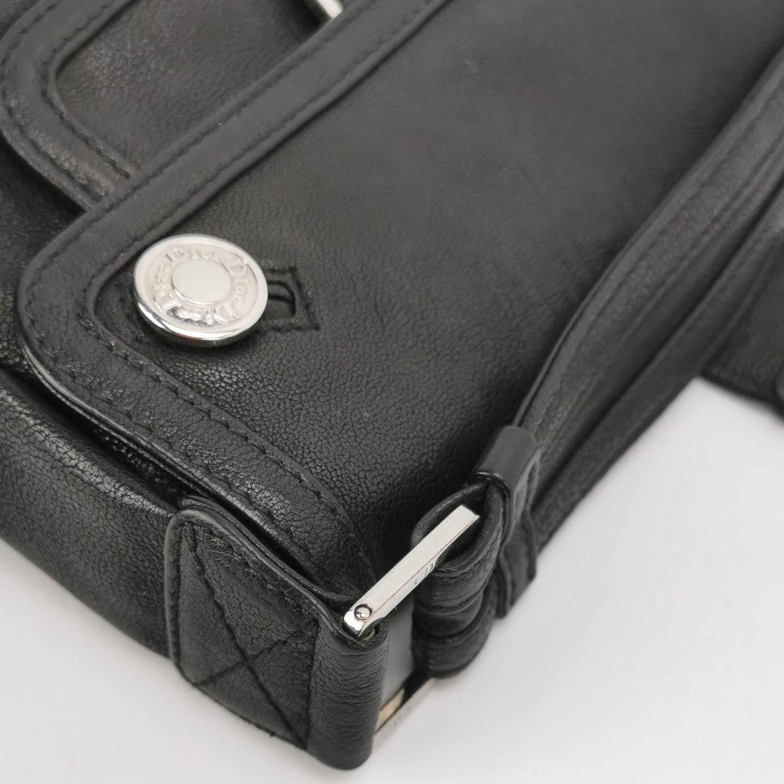 Dior Flight Mini Pochette in pelle nera in vendita 8
