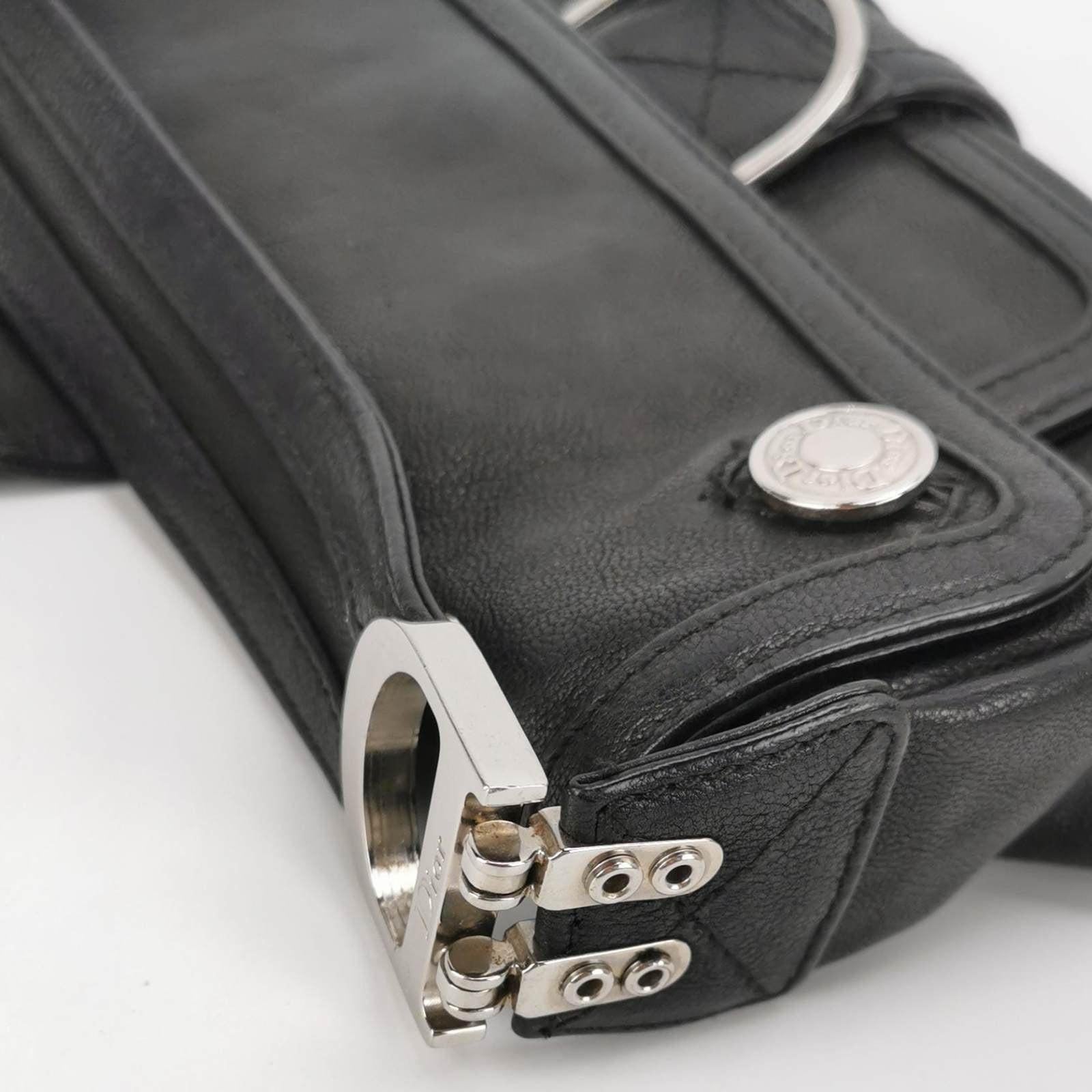 Dior Flight Mini Pochette in pelle nera in vendita 9