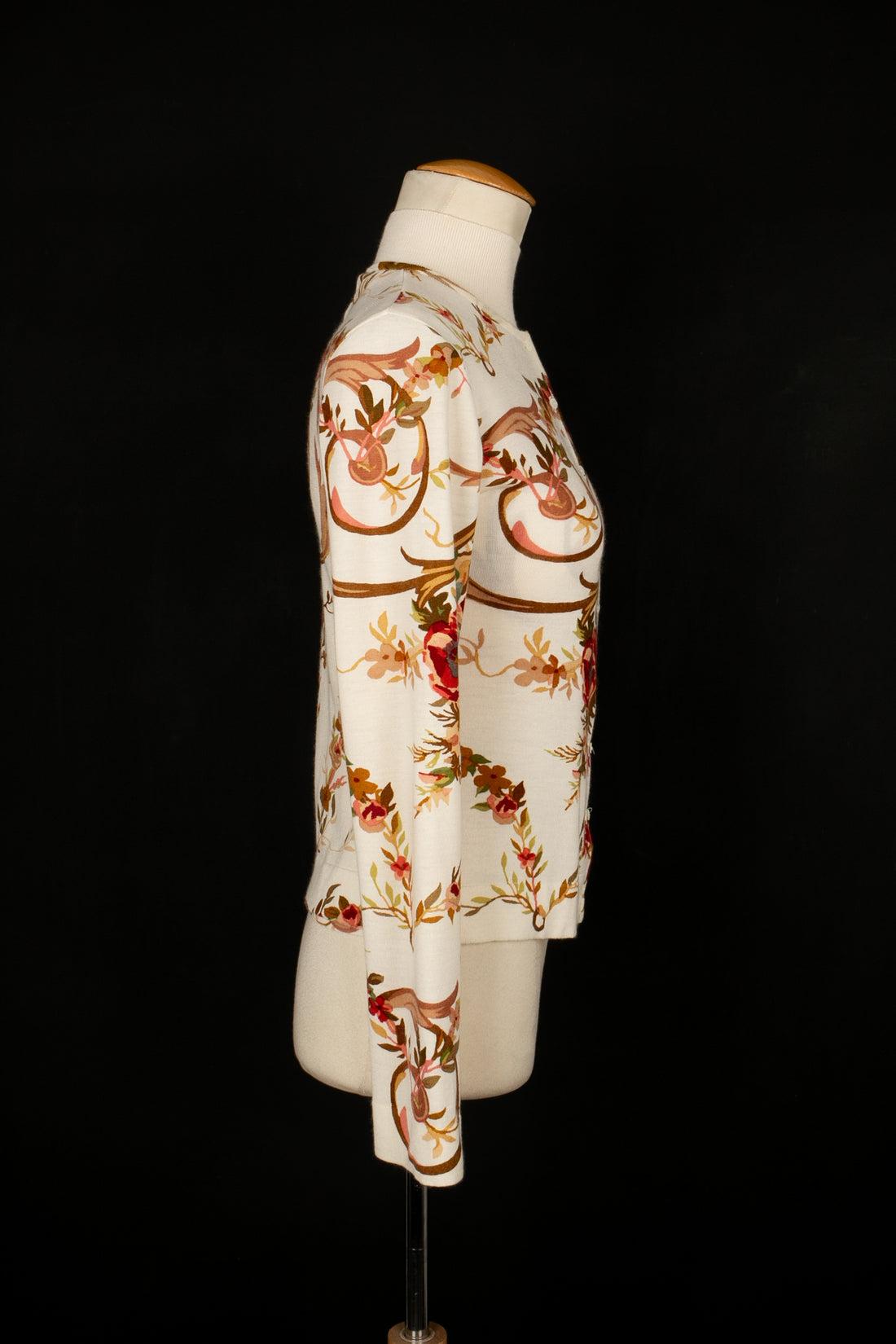 Dior Floral Beige Kaschmir und Wolle Twin Set im Angebot 1