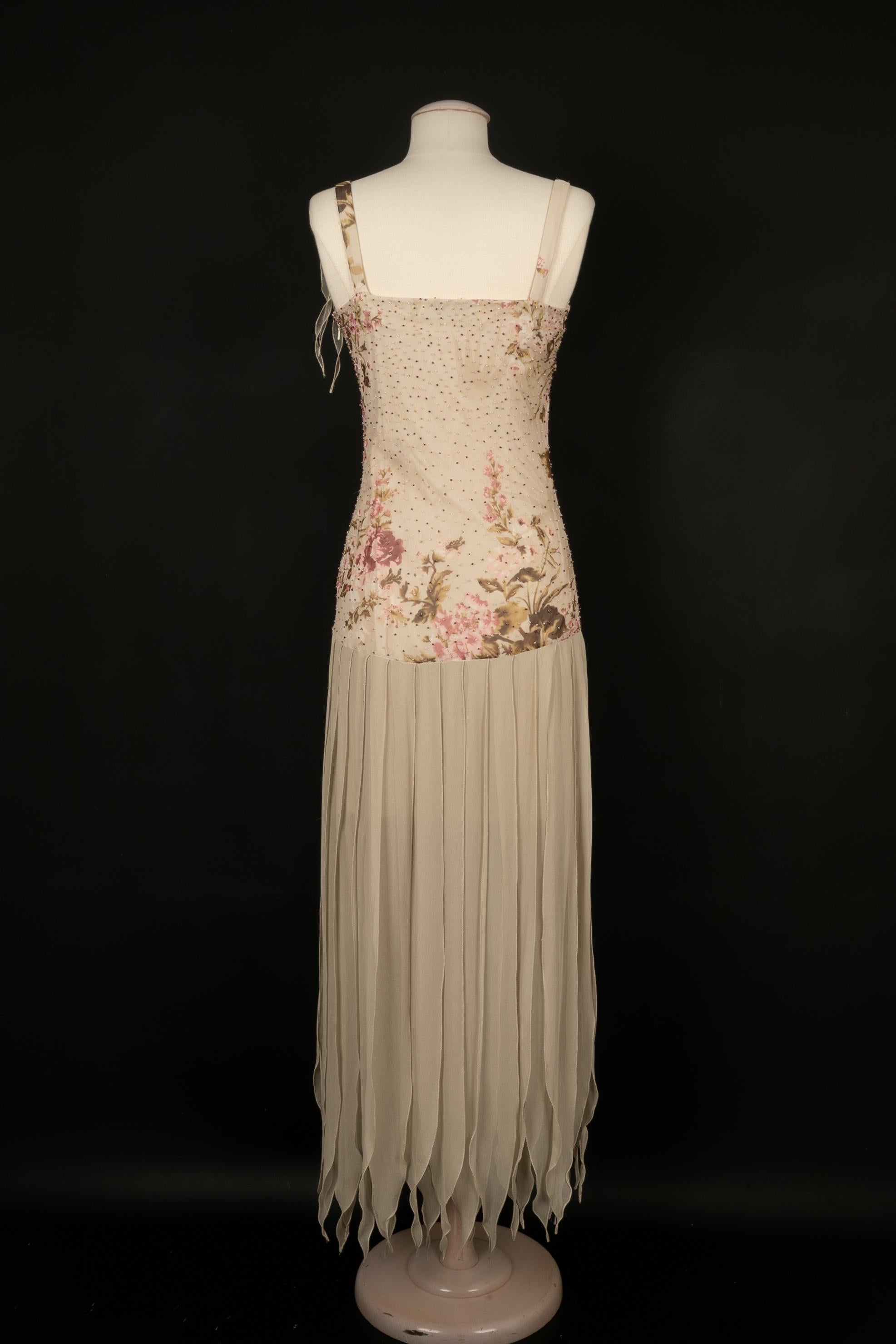 Dior floral dress In Excellent Condition For Sale In SAINT-OUEN-SUR-SEINE, FR