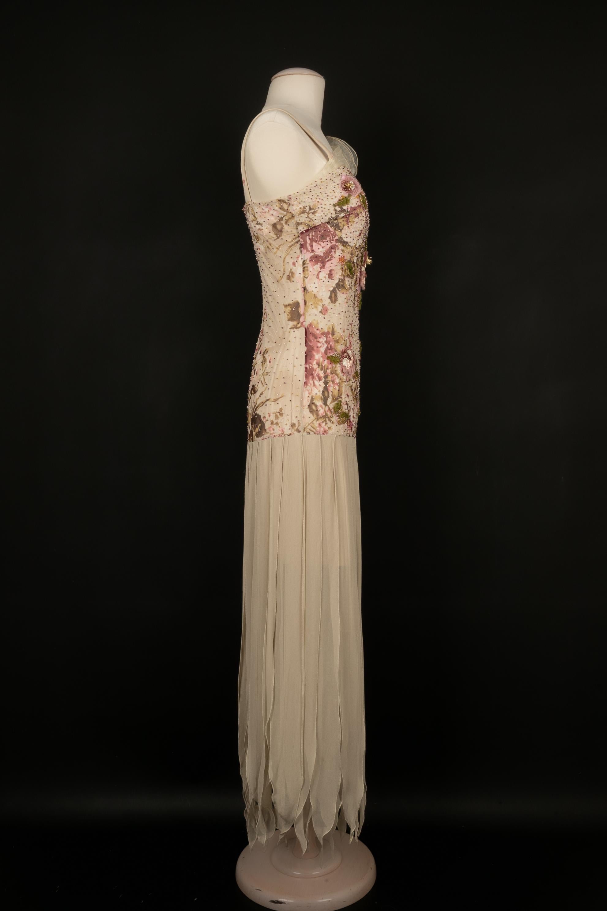 Dior floral dress In Excellent Condition In SAINT-OUEN-SUR-SEINE, FR