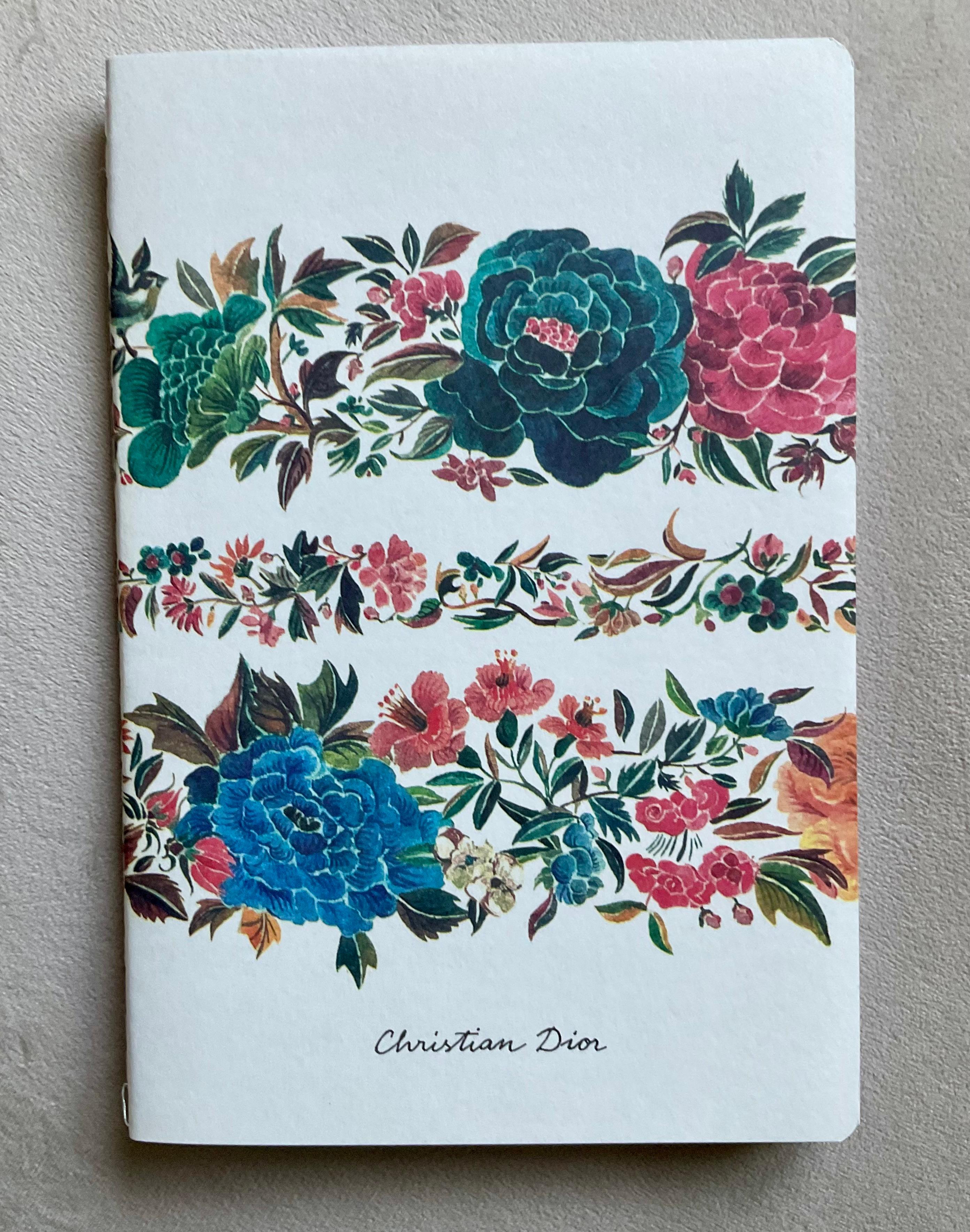 da uomo o donna Quaderni floreali Dior con fascetta borgogna 2 pezzi limitati in vendita