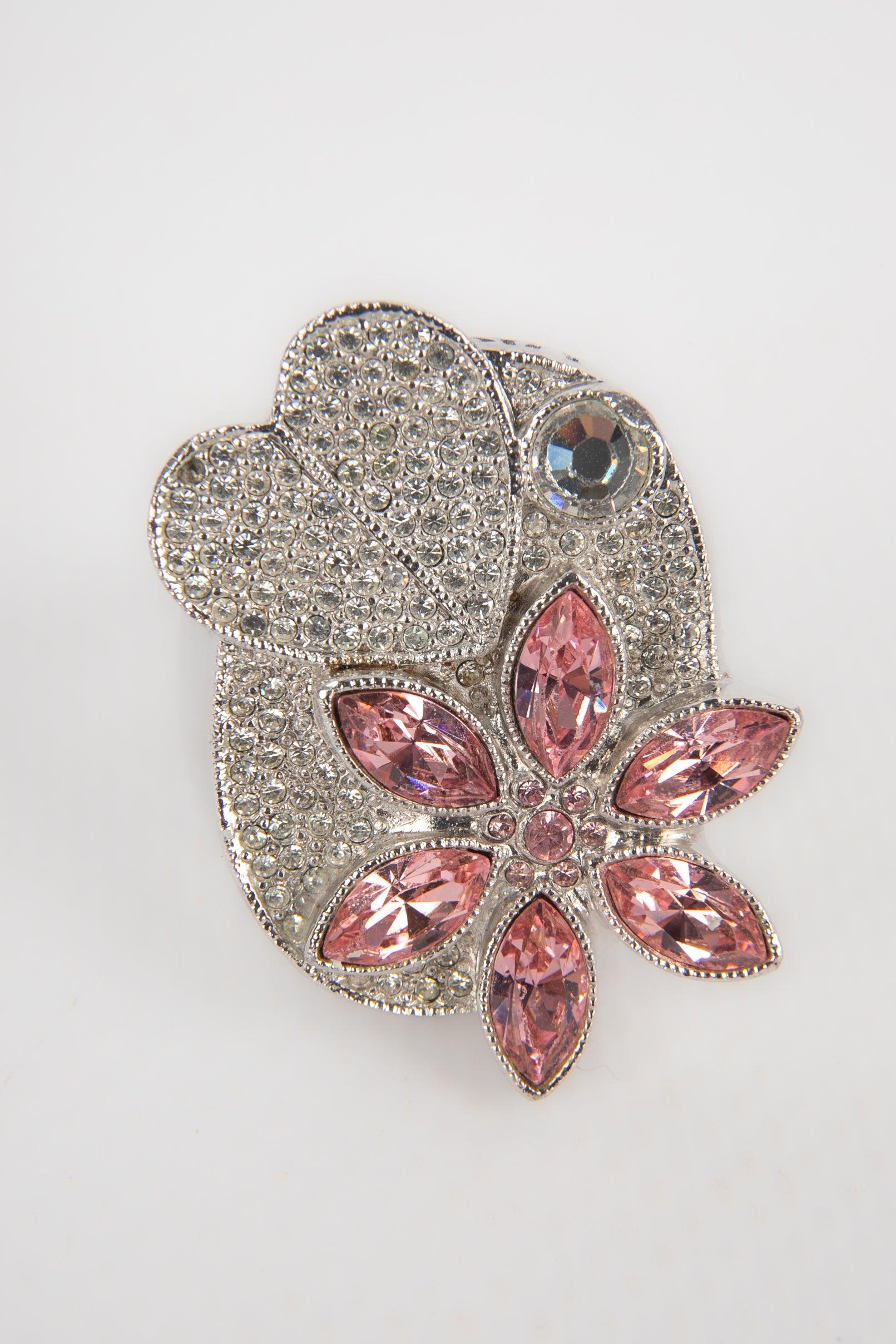 Dior Blumenring mit Strasssteinen im Angebot 3
