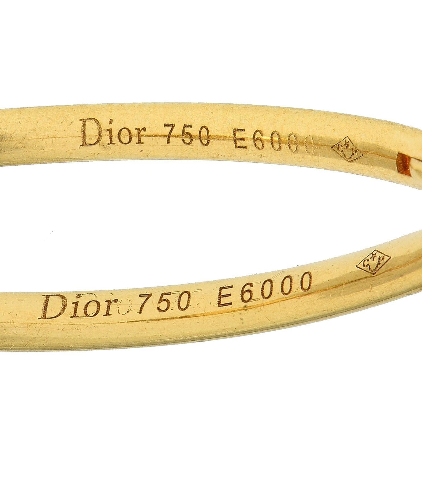 Pendientes de aro Dior French 18 Karat Yellow Gold Vintage Cœur Léger Heart Charm en venta 1