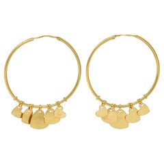 Pendientes de aro Dior French 18 Karat Yellow Gold Vintage Cœur Léger Heart Charm