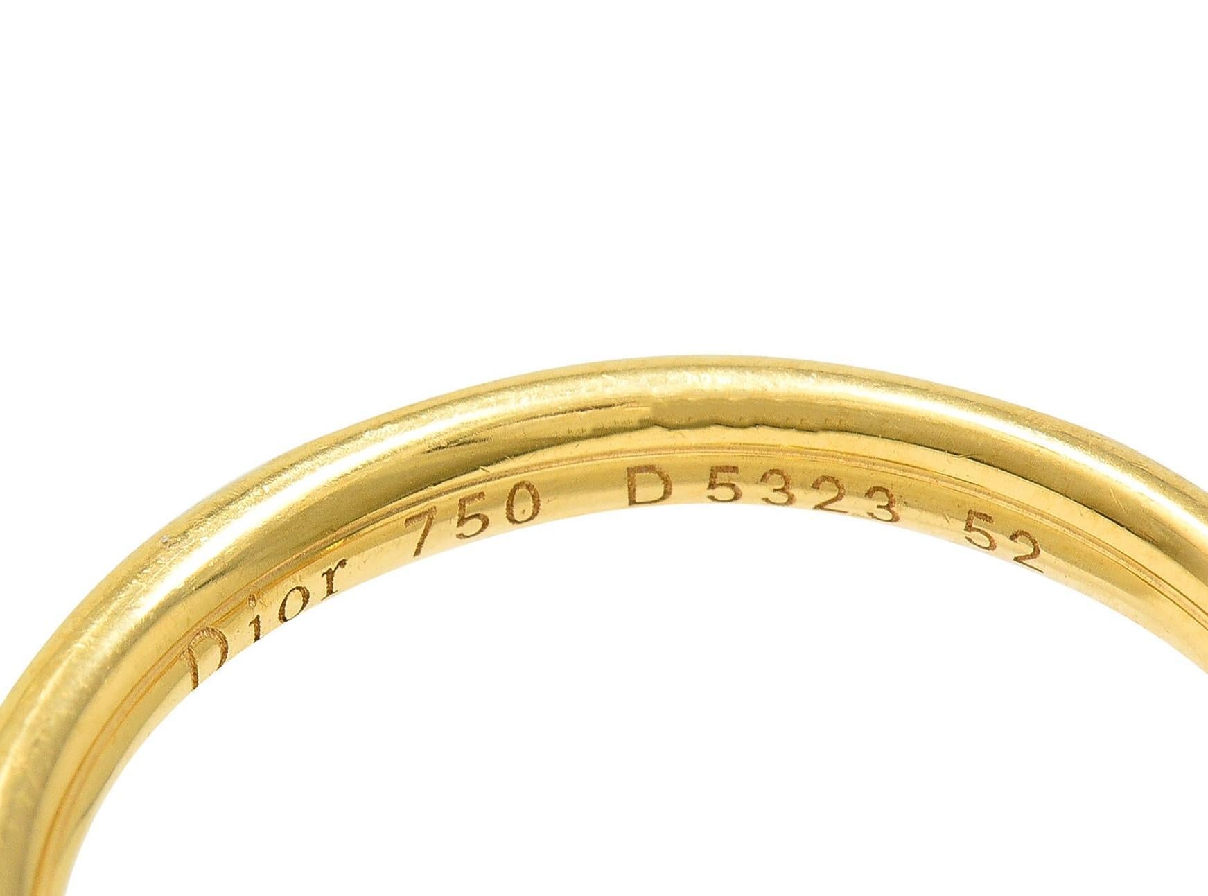 Dior French 2000's 18 Karat Yellow Gold Vintage Cœur Léger Heart Charm Ring 3