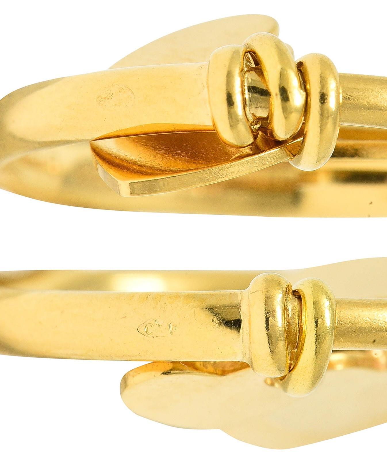 Dior French 2000's 18 Karat Yellow Gold Vintage Cœur Léger Heart Charm Ring 4