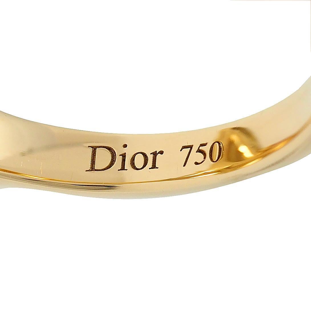 Anello cocktail con tre pietre in oro 18 carati con tormalina e quarzo limone francese Dior in vendita 3