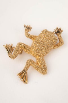 Dior Frog Tiny Golden Metal Brooch