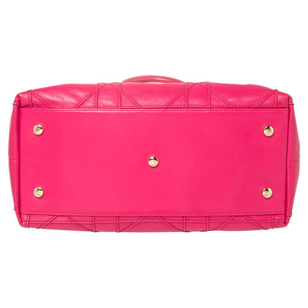 Dior Fuchsia Cannage Quilted Leather Granville Tote 5