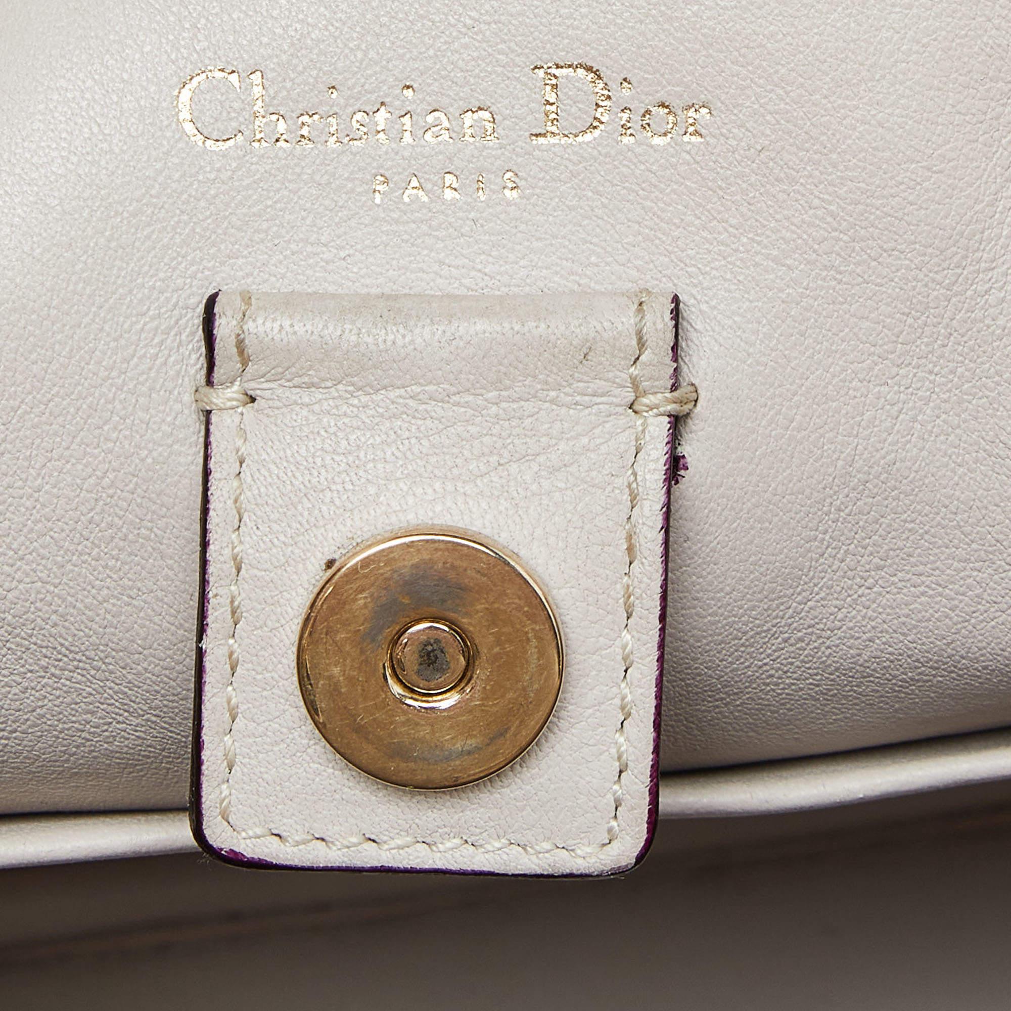Dior Fuchsia Leather Mini Diorissimo Tote For Sale 6