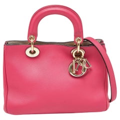 Dior Fuchsia Leder Mini Diorissimo Tragetasche