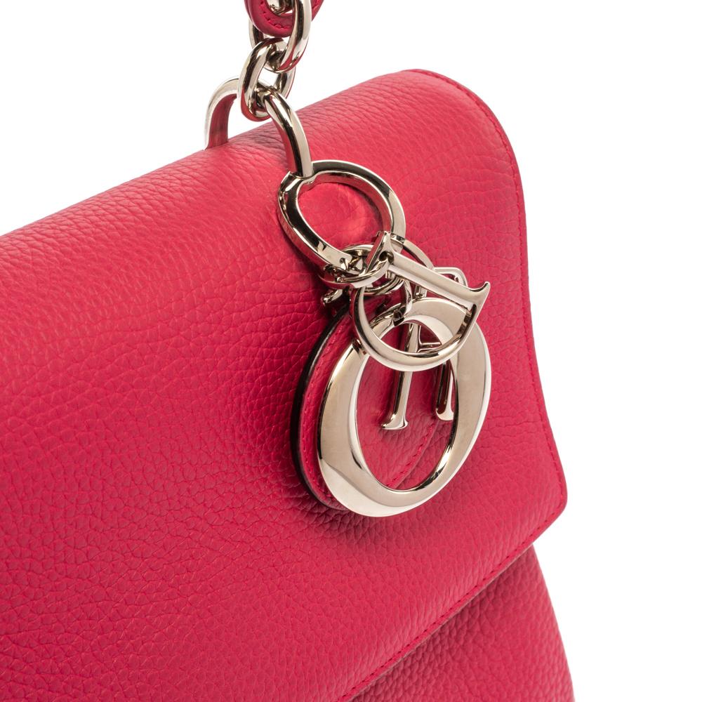 Dior Fuchsia Leather Small Be Dior Flap Top Handle Bag 7