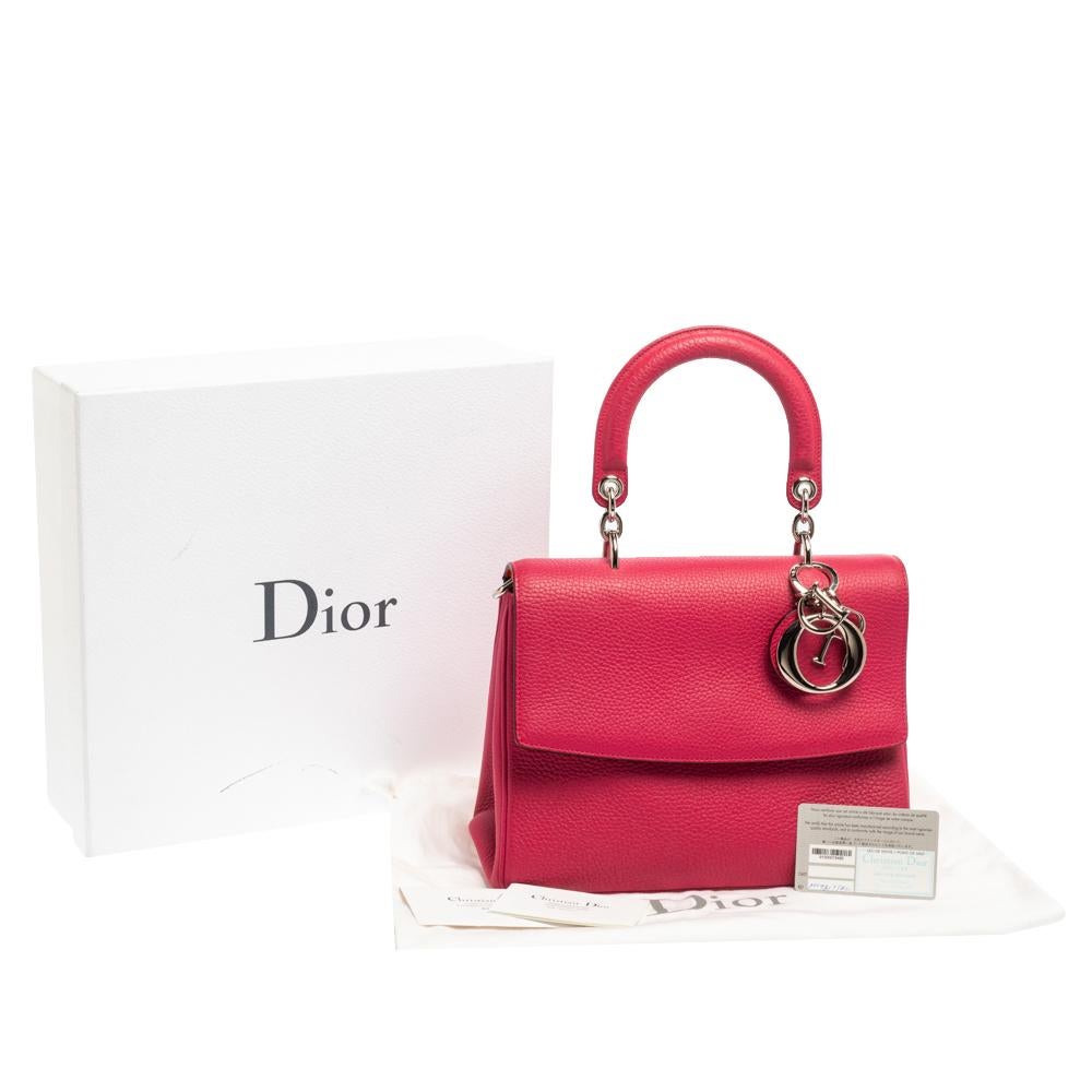 Dior Fuchsia Leather Small Be Dior Flap Top Handle Bag 8