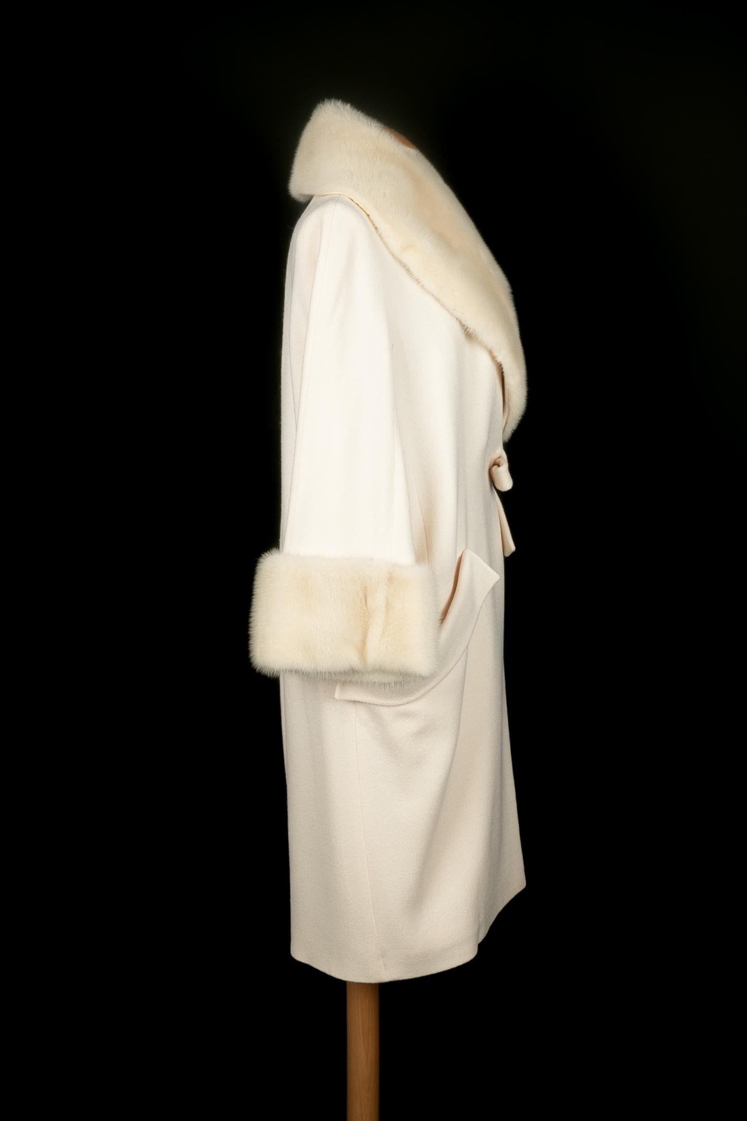 Beige Dior fur coat For Sale