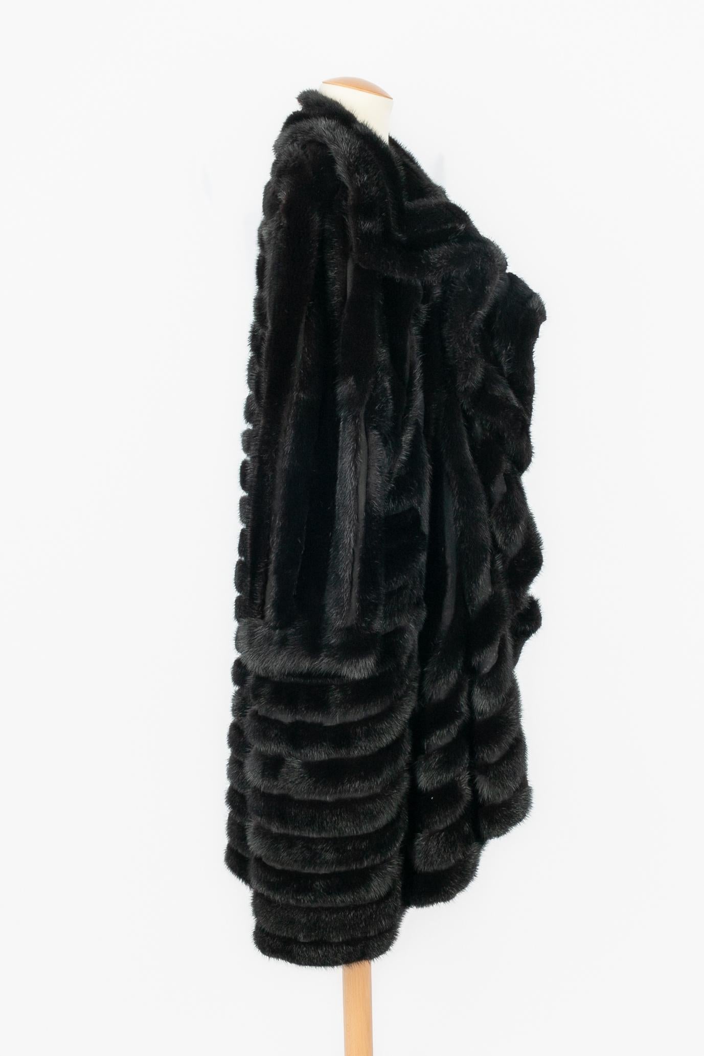 Black Dior fur coat For Sale