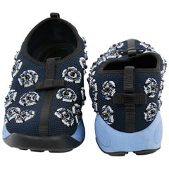 DIOR Fusion Turnschuhe von Raf Simmons aus dunkelblauem Segeltuch Größe 38,5FR