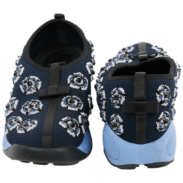 DIOR Fusion Sneakers By Raf Simmons in Dark Blue Canvas Size