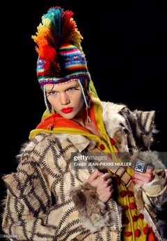 Dior FW 2002 John Galliano 'A Trip To Peru' Silvertone Green Faux Gem Logo Ring