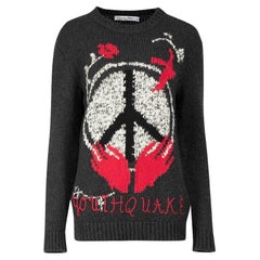 Dior FW2018 Grey Wool Youthquake Peace Jumper Size XS