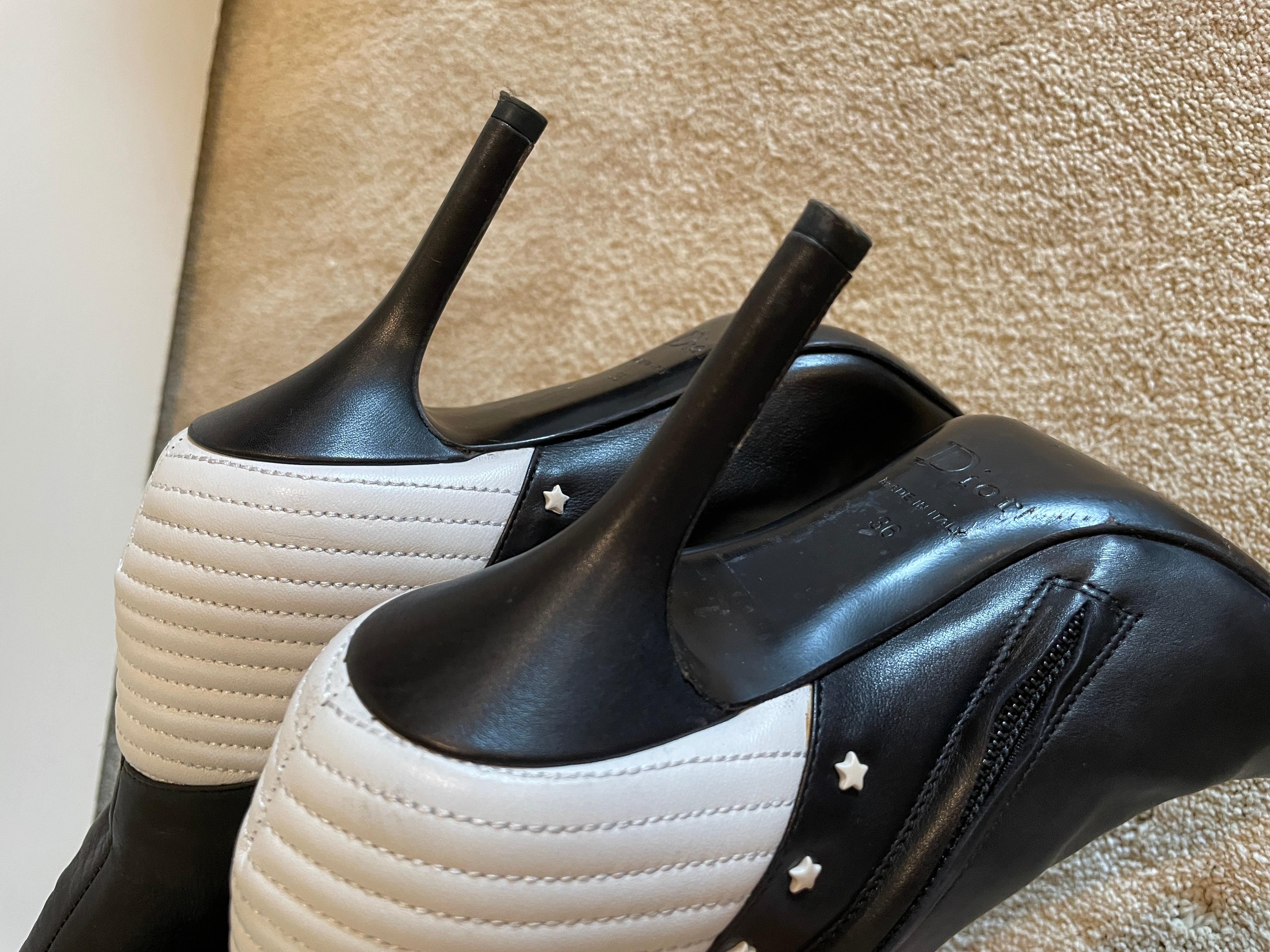 Black DIOR GALLIANO '01 moto boots