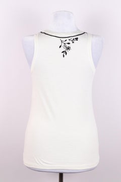Dior Galliano 2006 Vintage White Double Embroidered Top size 40 FR 8 USA