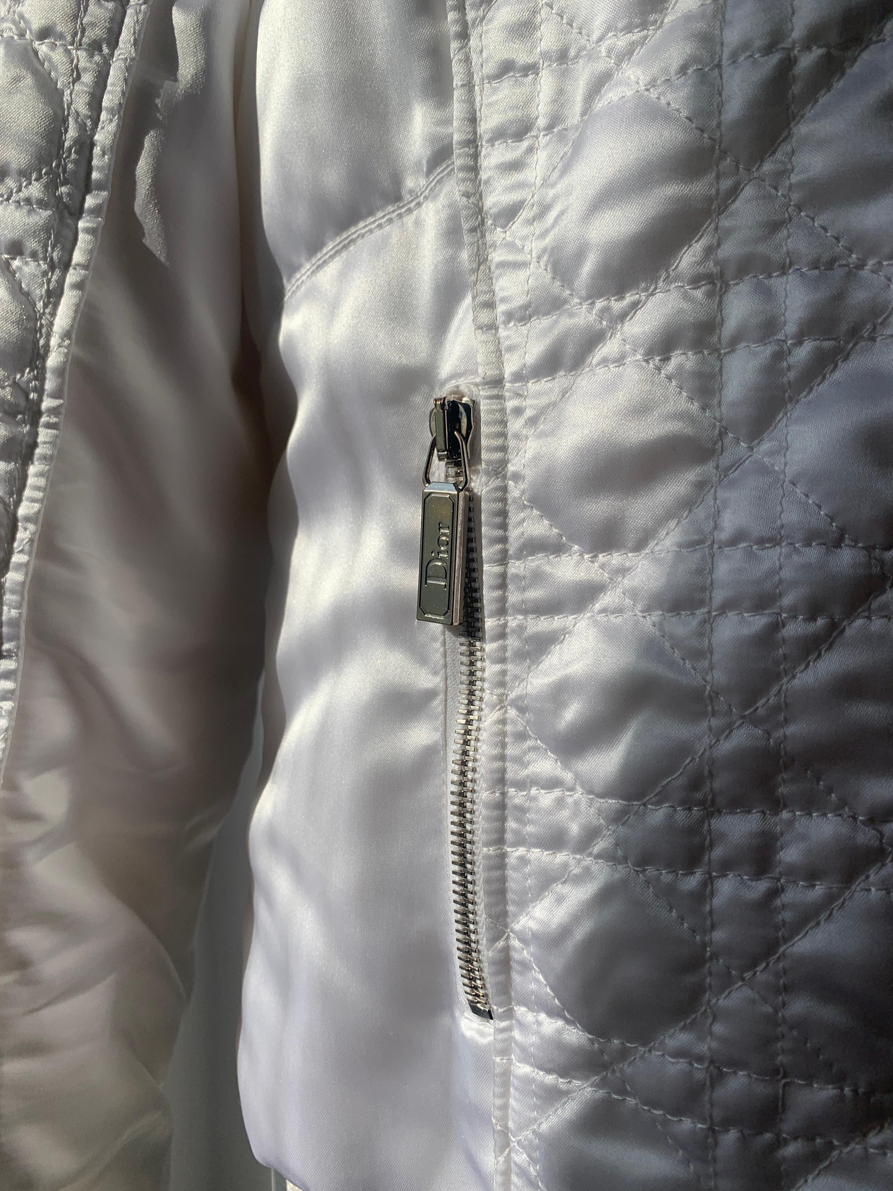 Dior & Galliano 2009 cannage windbreaker jacket FR 38 USA 6 y2k 2000s For Sale 4