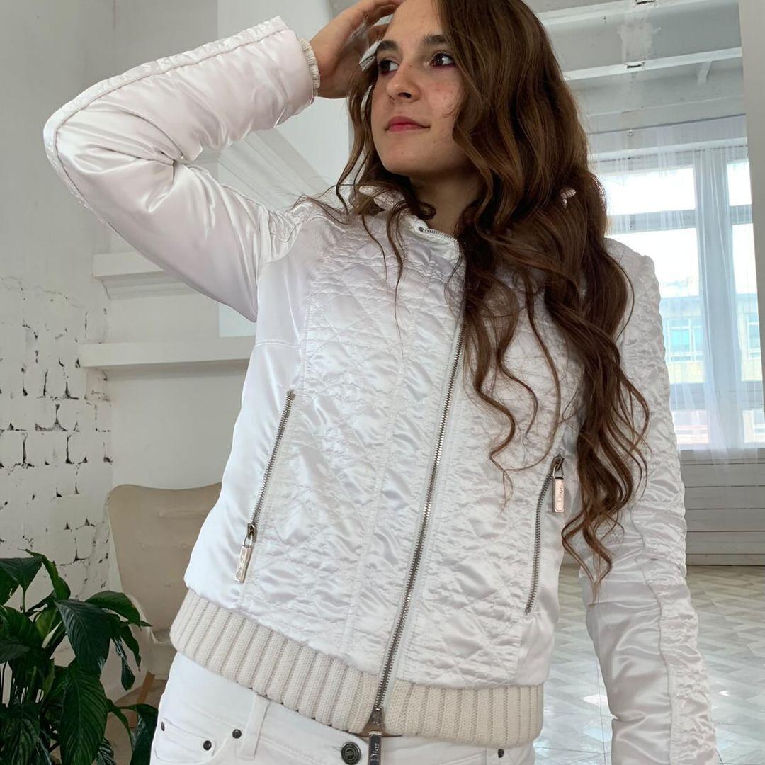 Gray Dior & Galliano 2009 cannage windbreaker jacket FR 38 USA 6 y2k 2000s For Sale