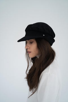 Dior Galliano 2010 Authentic Christian Dior Black Wool Logo CAP