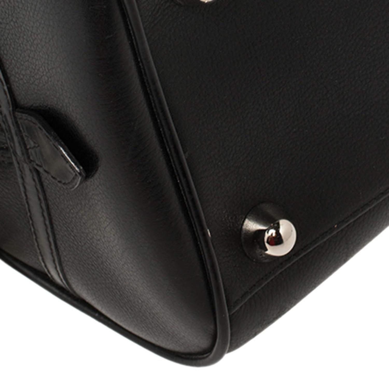 Dior Galliano Black Leather Chain Gambler Boston Bag For Sale 2