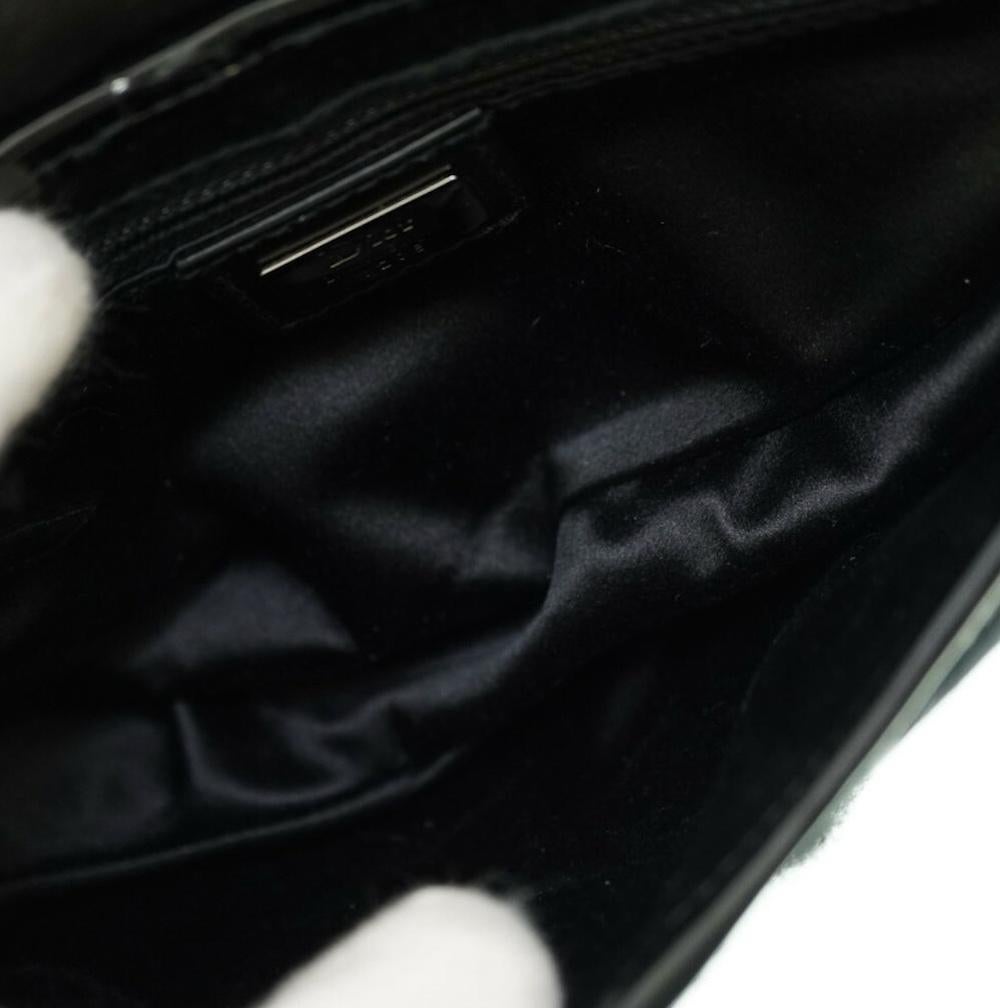 Christian Dior Galliano Mini bolso de nylon negro con cuentas florales en venta 1