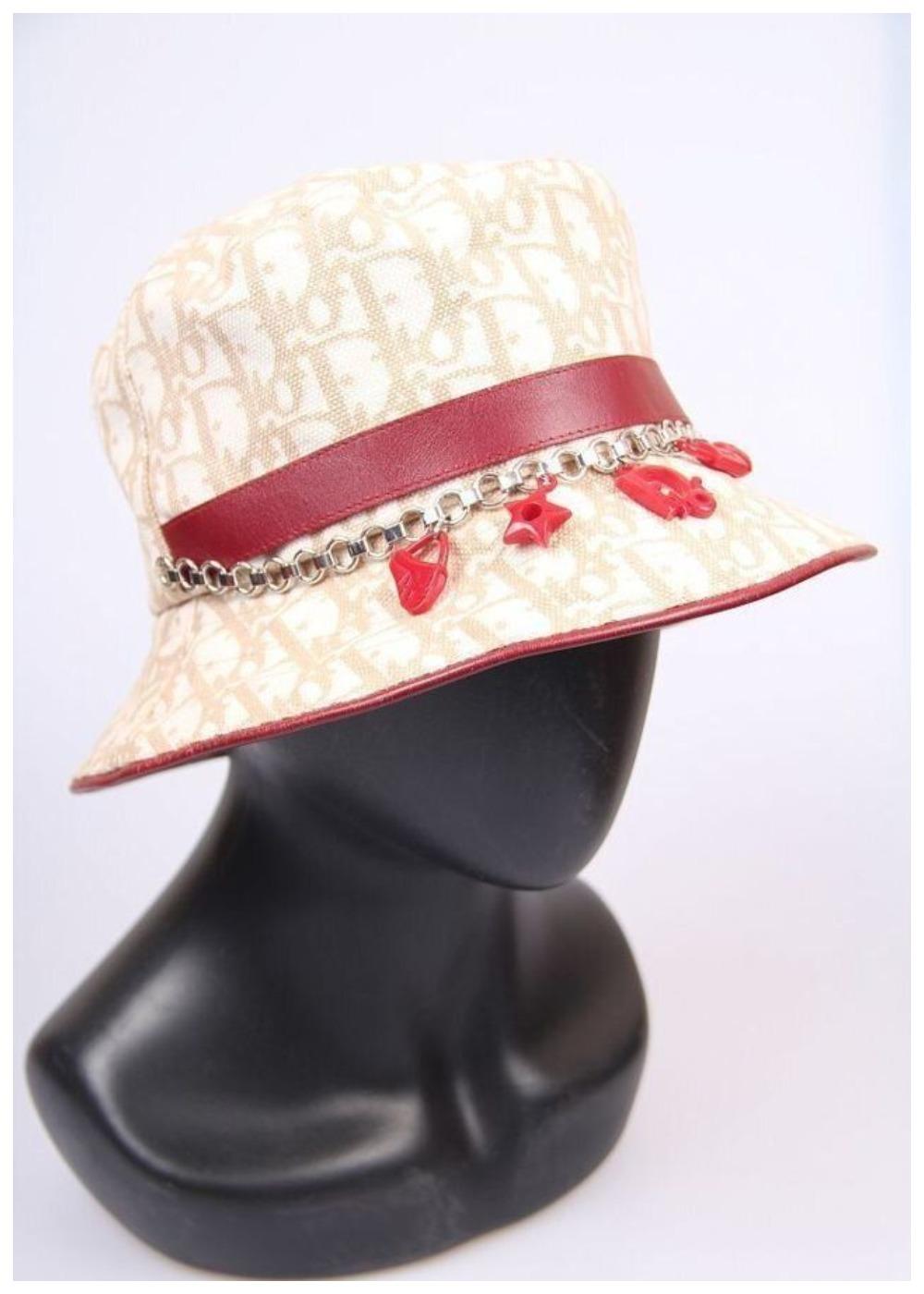 Dior Galliano Dior Trotter Charms Monogram Oblique Bucket Hat Diorissimo 57 en vente 2
