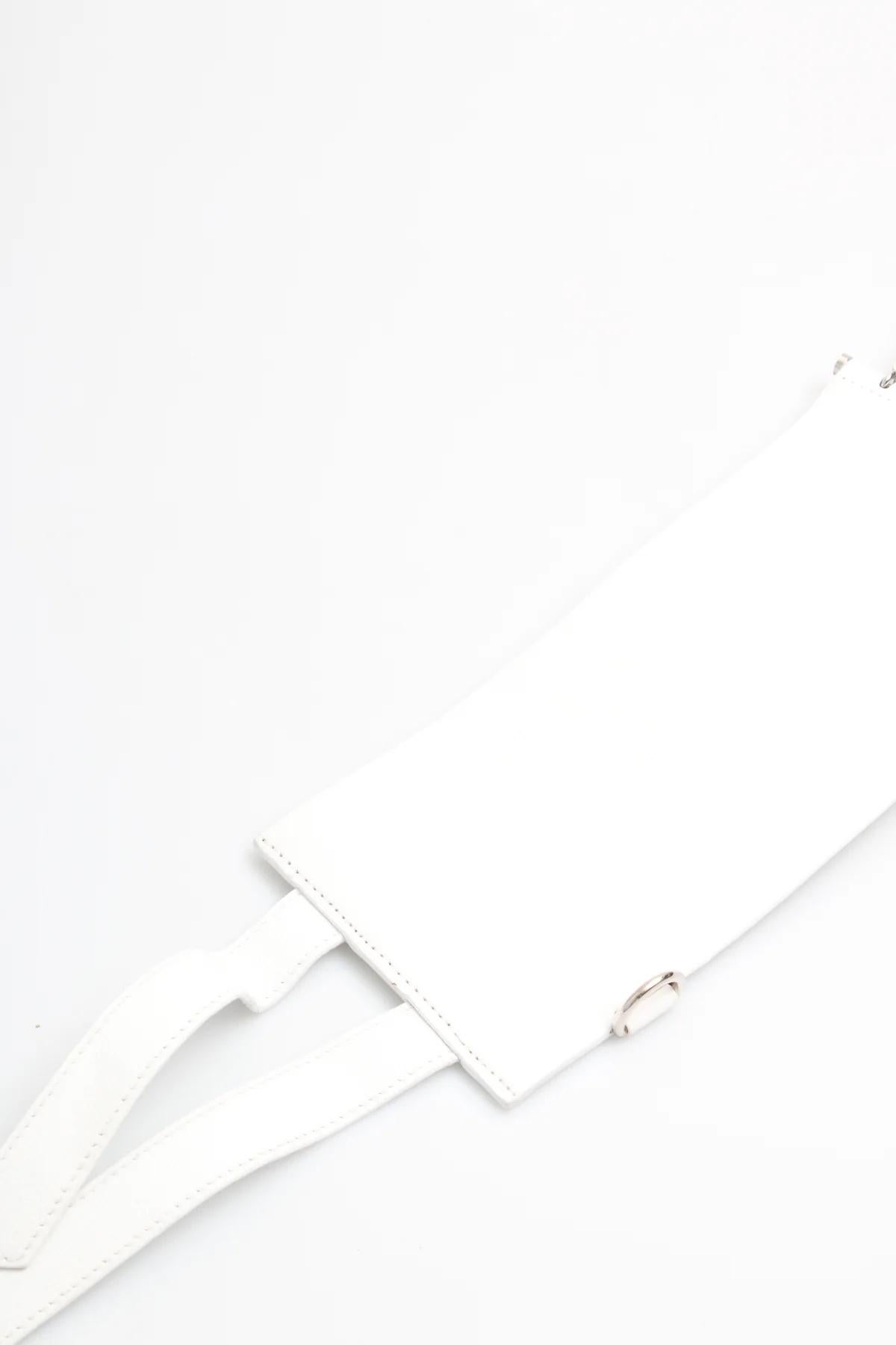 Women's Christian Dior Galliano Swarovski Crystal Logo Belt White