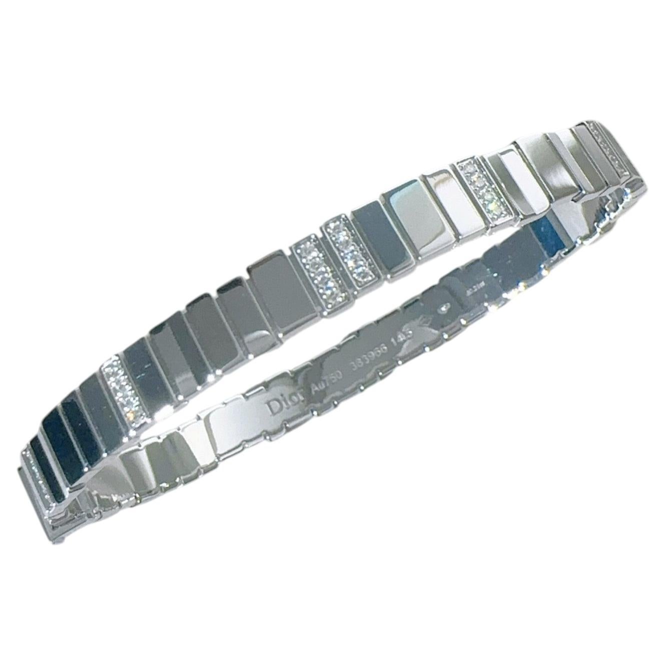 Dior GEM Collection 18K White‑Gold Irregular‑Cut Diamond Bangle