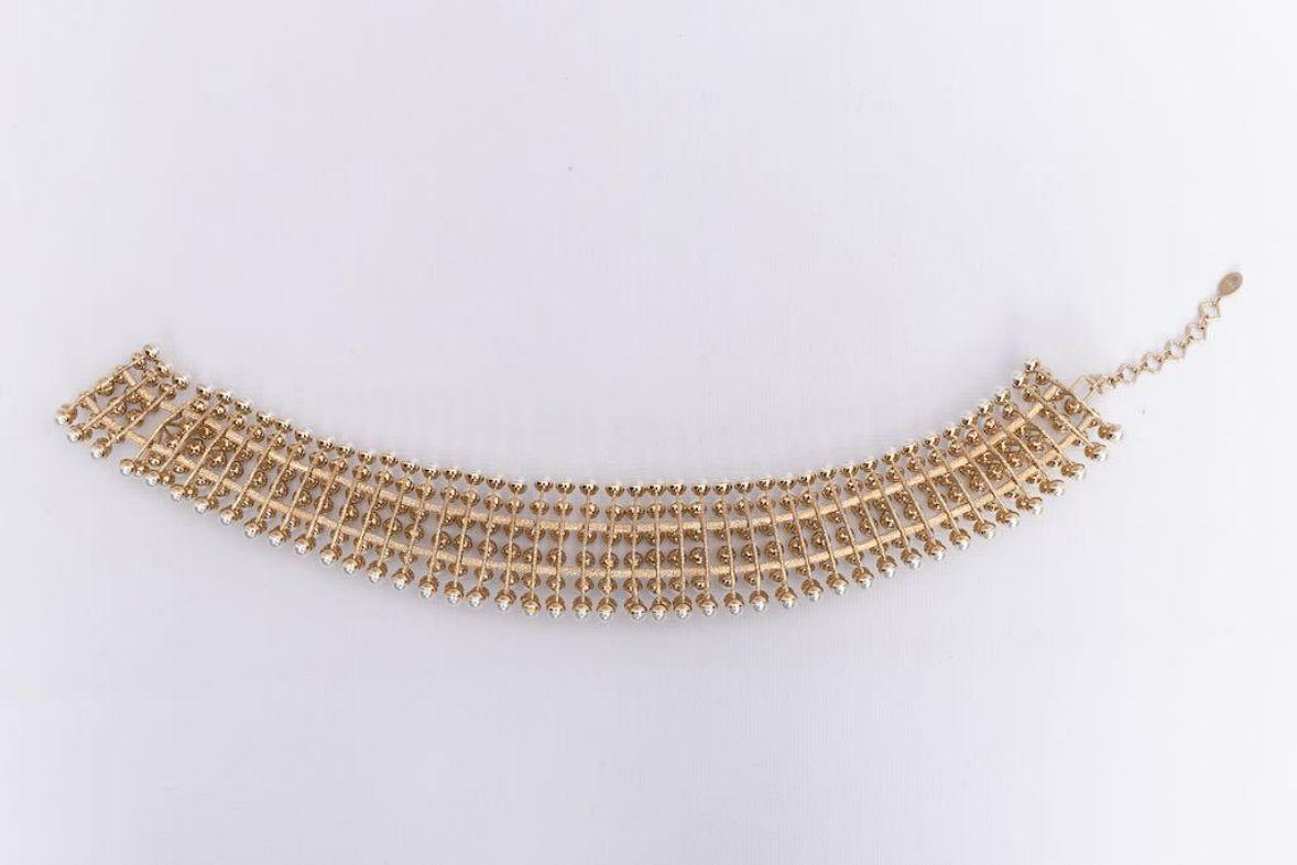 Dior Gilted Metal Articulated Necklace 7