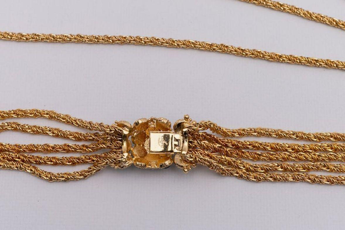 Dior Collier en métal doré et fermoir à bijoux en vente 2