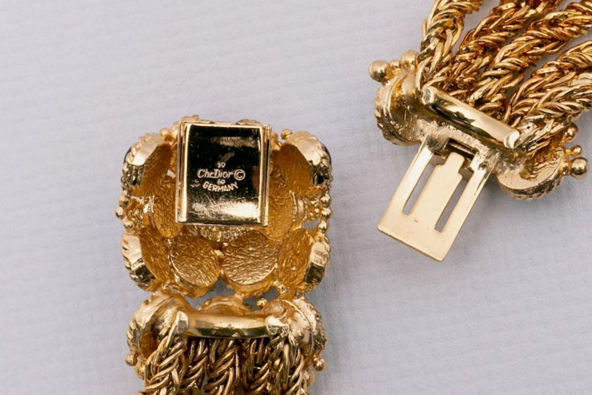 Dior Collier en métal doré et fermoir à bijoux en vente 3