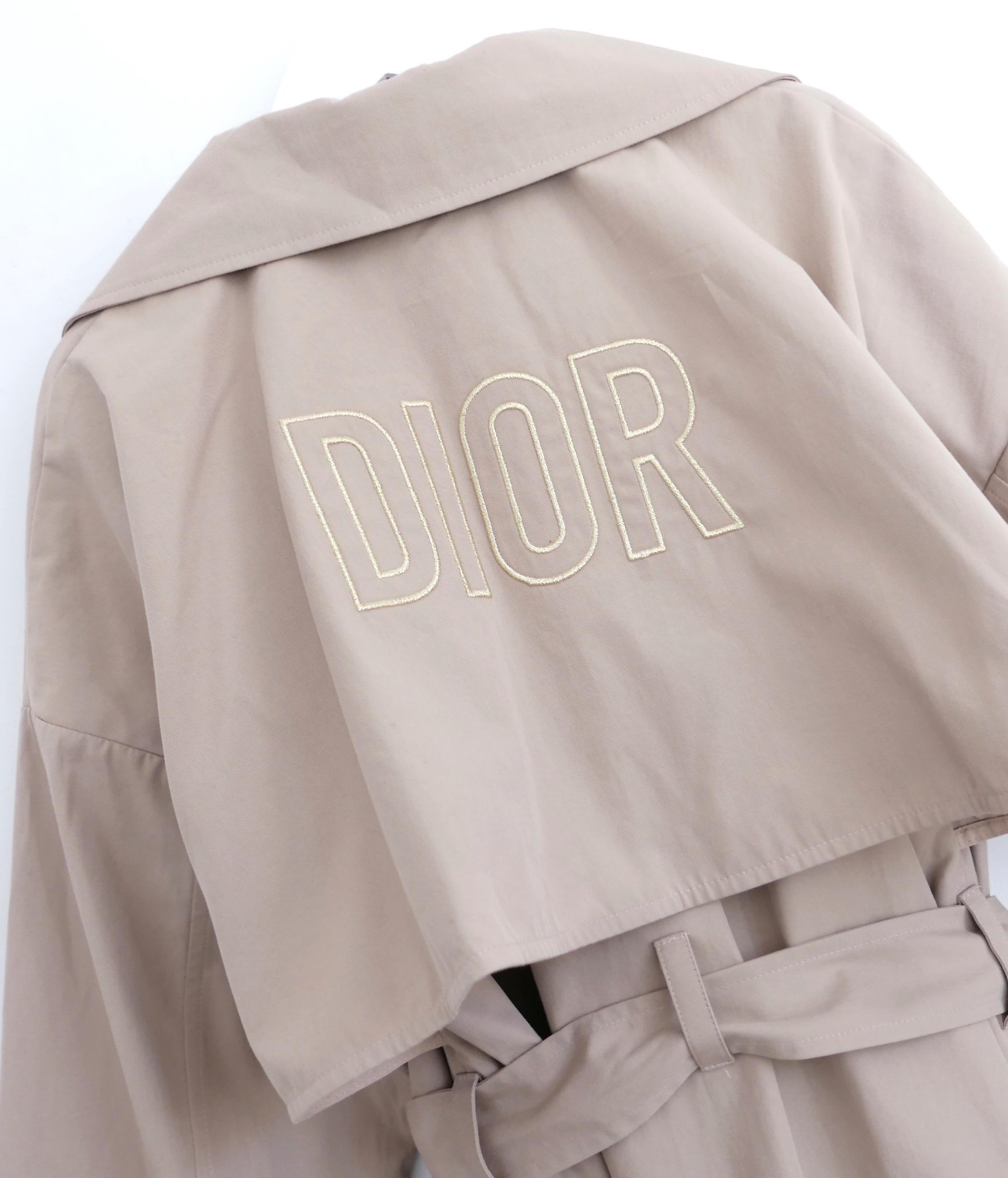 Dior Girl's Trench Coat w/Gold Logo Back In New Condition For Sale In London, GB