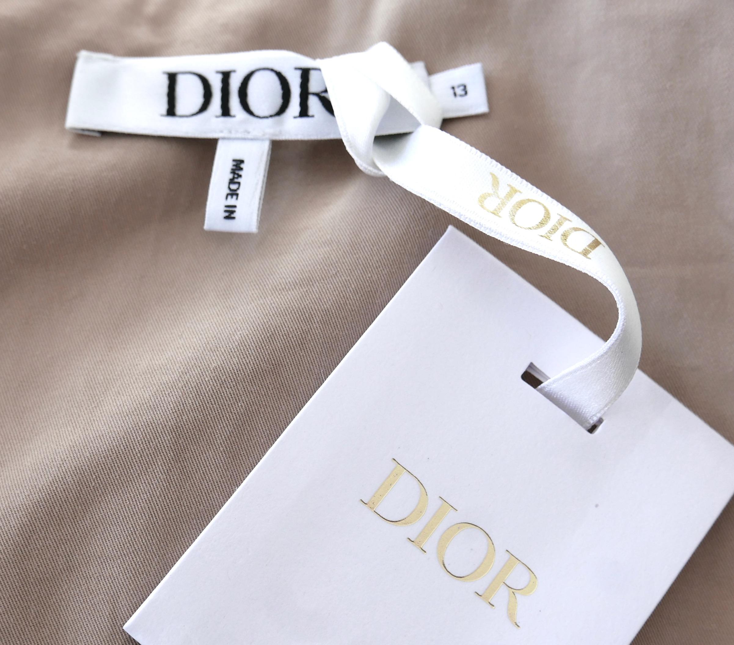 Dior Girl's Trench Coat w/Gold Logo Back For Sale 3