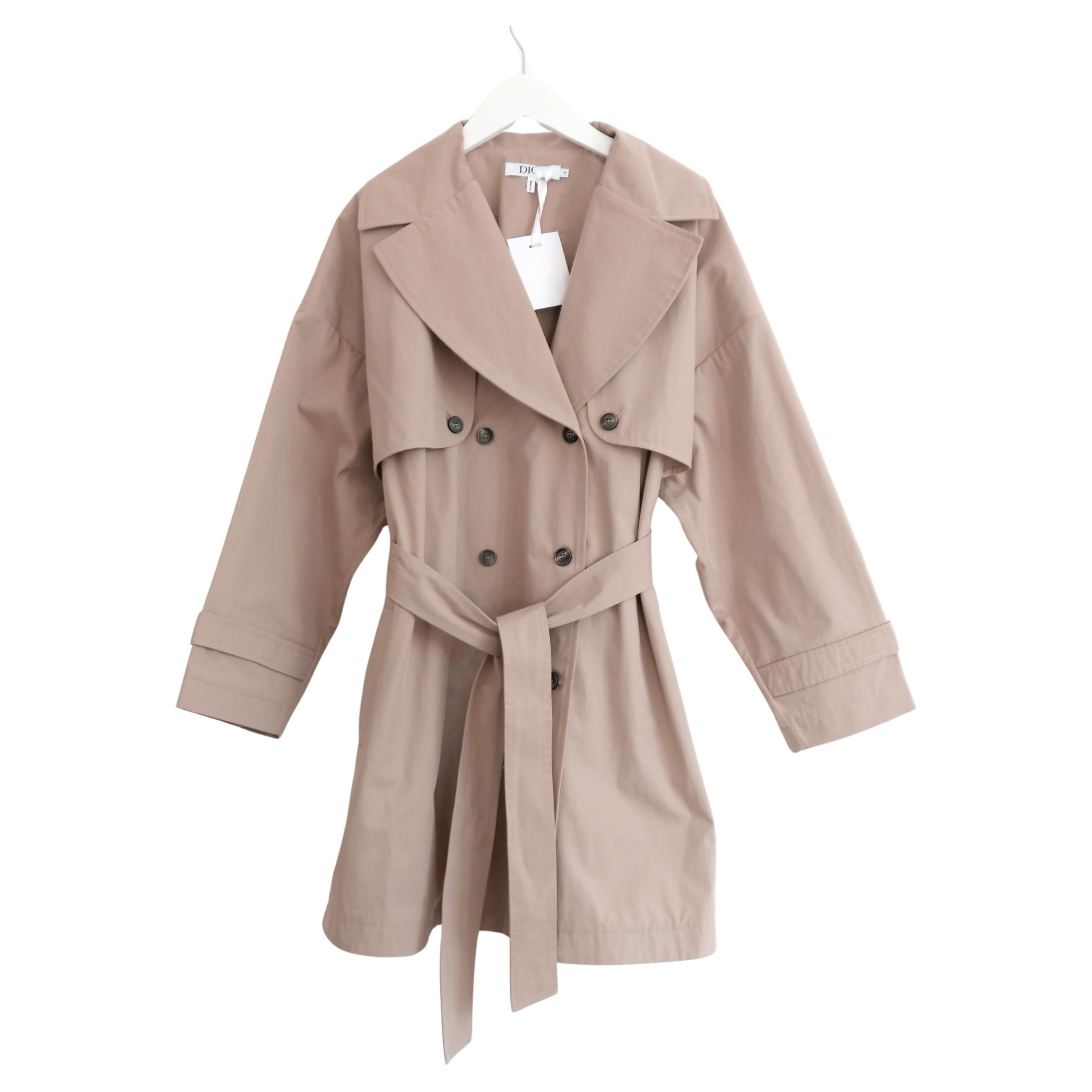 Dior Girl's Trench Coat w/Gold Logo Back For Sale