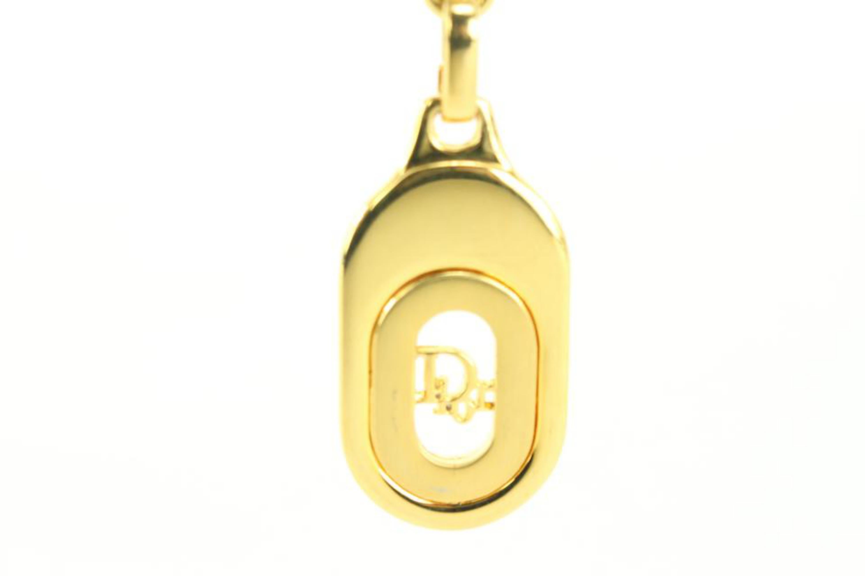 Dior Gold Bag Charm Logo Pendant Keychain 70d429s In Good Condition For Sale In Dix hills, NY