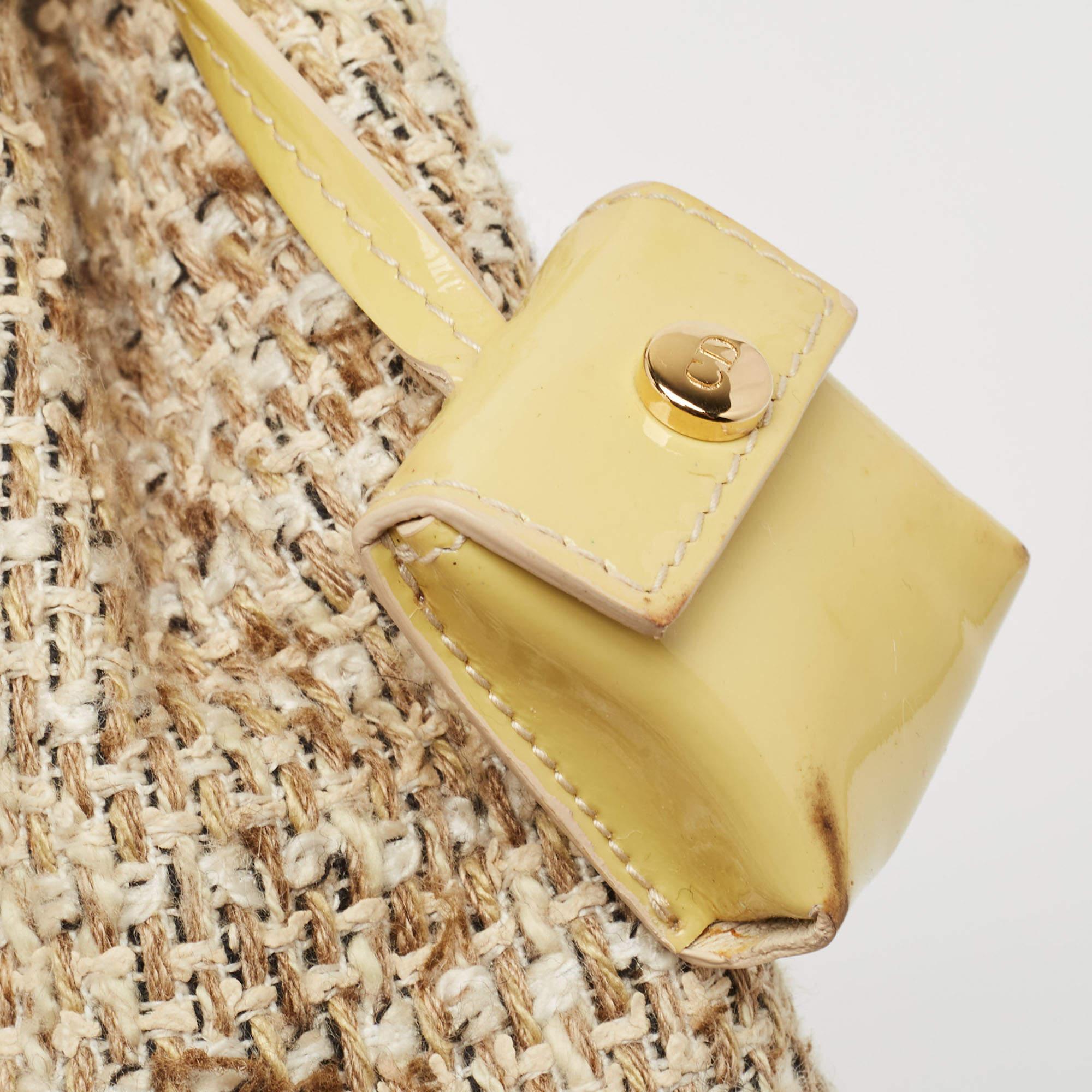 Dior Gold/Beige Tweed Medium Miss Dior Flap Bag 10