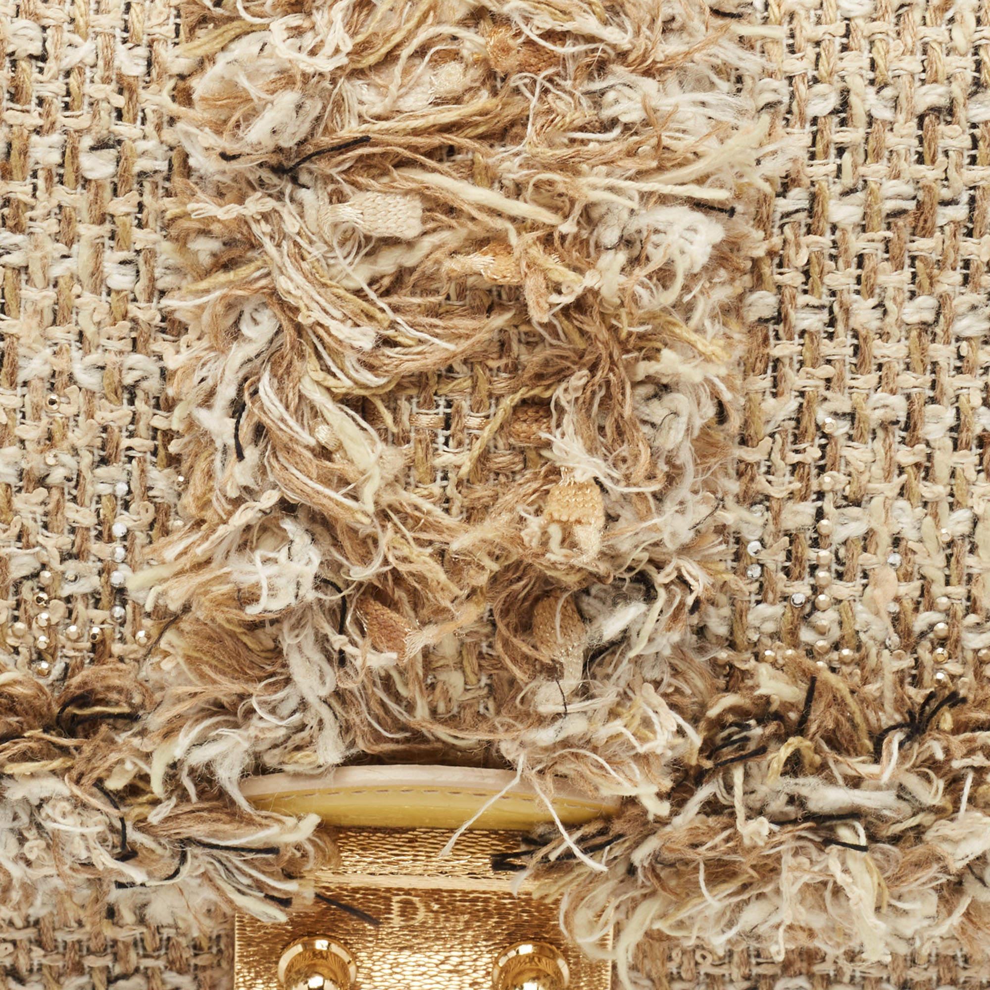 Dior Gold/Beige Tweed Medium Miss Dior Flap Bag 1
