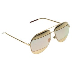 Dior Gold/Black Pink Mirrored 0000J Split1 Aviator Sunglasses