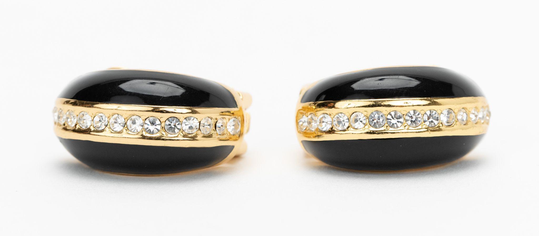 Clip Dior con strass oro e nero in vendita 1