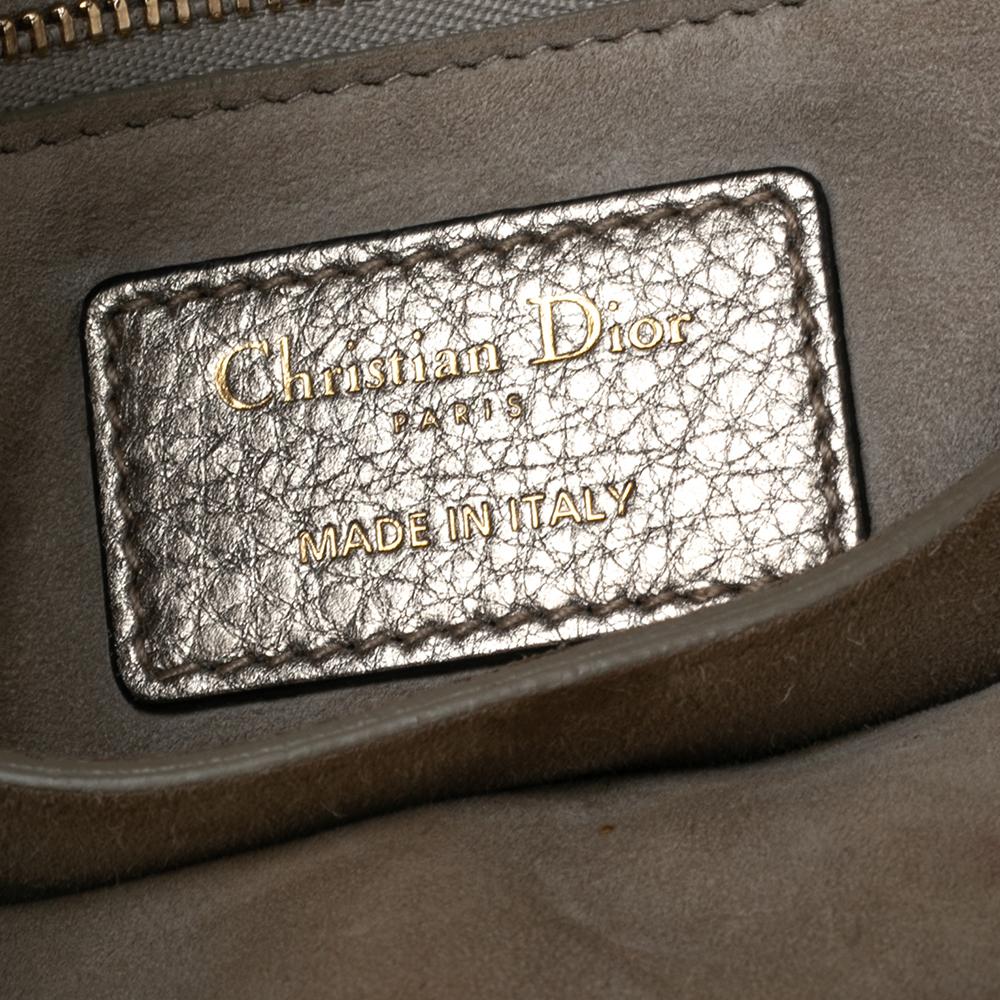 Dior Cannage Dorado Piel Lady Dior Tote Mediano 6