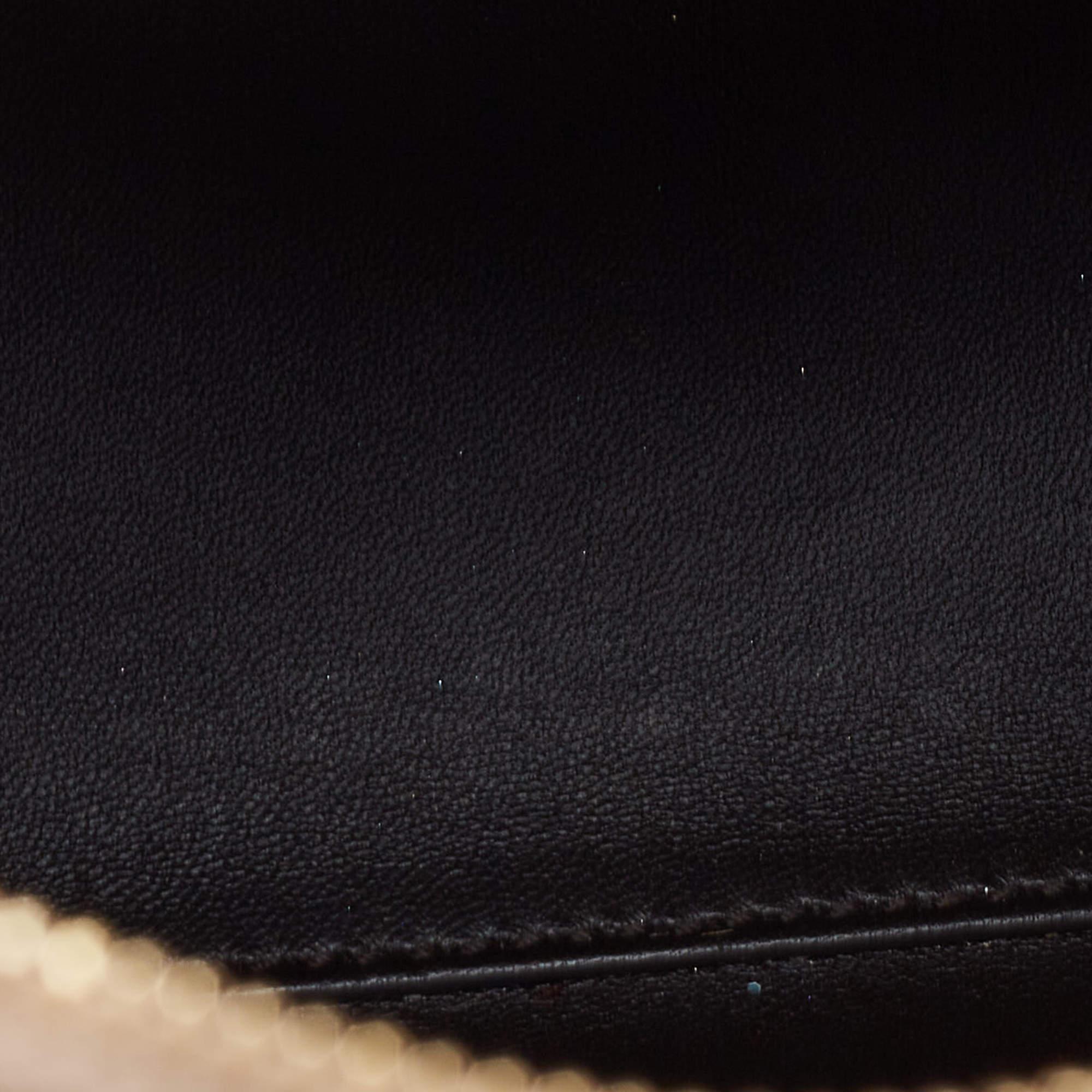 Beige Dior Gold/Dark Brown Microcannage Patent Leather Medium Lady Dior Tote