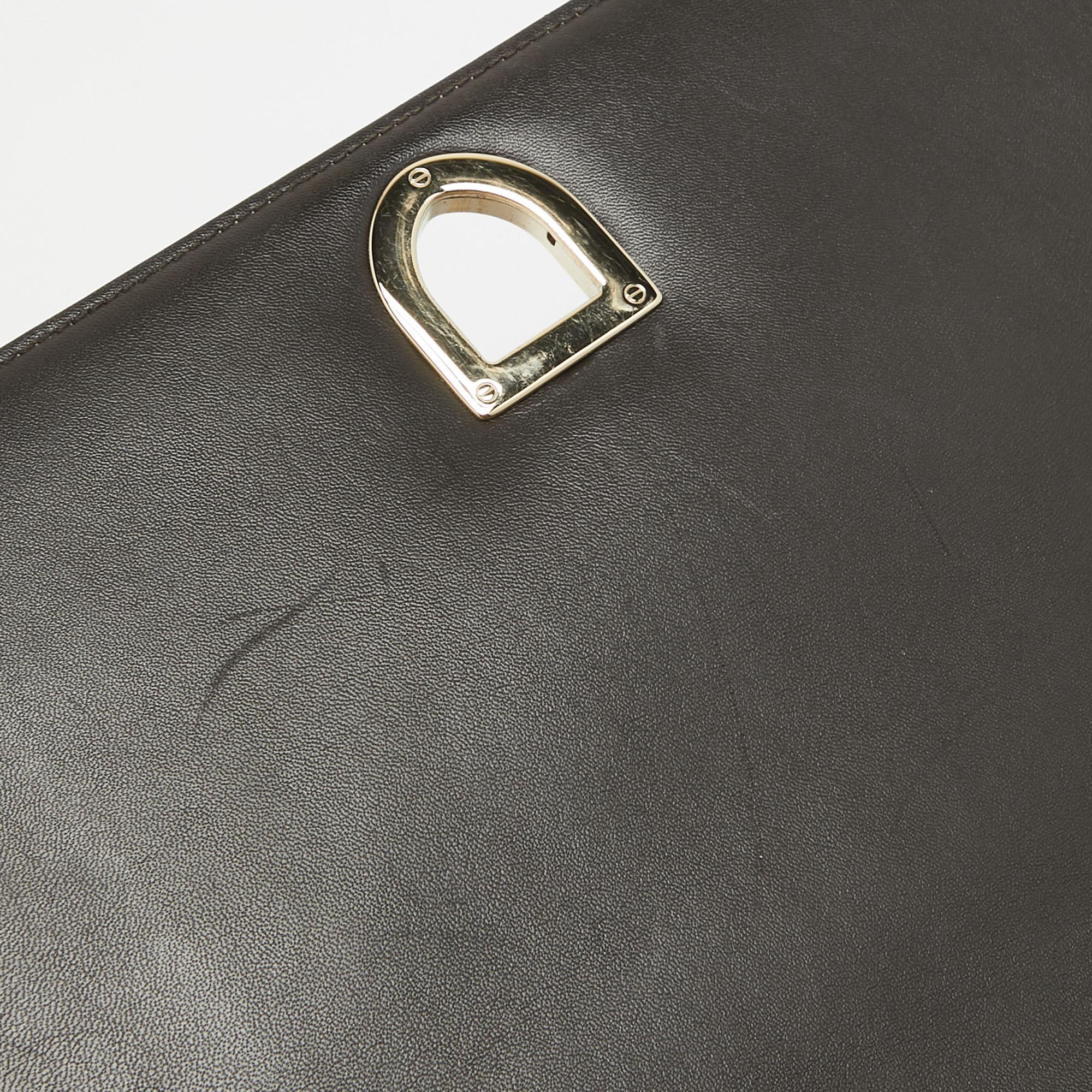 Dior Gold/Dark Brown Ombre Patent Leather Large Diorama Shoulder Bag For Sale 5