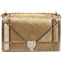 Dior Gold Embellished Diorama Bag - Cruise 2016