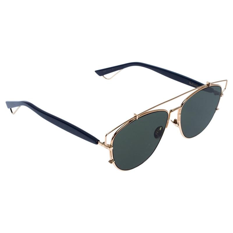 Dior Gold/Green Technologic Aviator Sunglasses